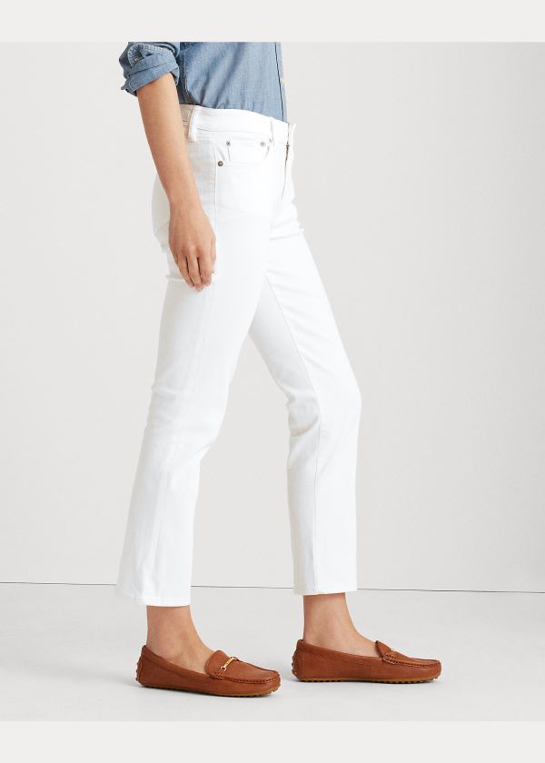 Ralph Lauren Premier Straight Ankle Jean Bílé Blankyt Světle Modré | HKpCj3qo