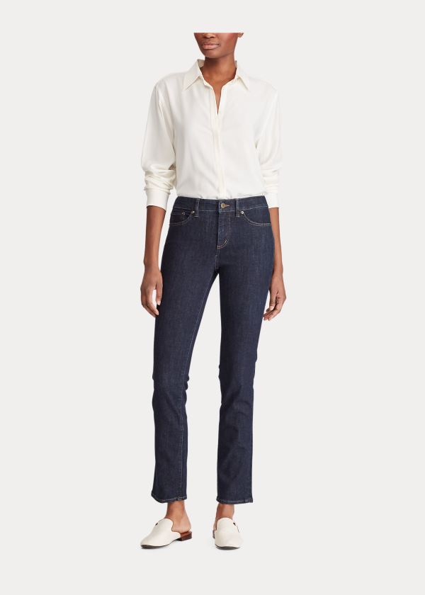 Ralph Lauren Premier Straight Curvy Jean Tmavě Blankyt Blankyt Světle Modré | 5hL79VW1