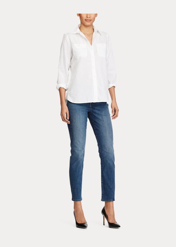 Ralph Lauren Premier Straight Curvy Jean Blankyt Blankyt Světle Modré | KHC7QWGy