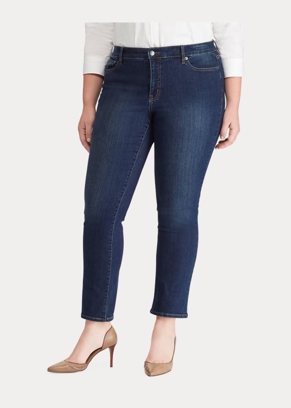 Ralph Lauren Premier Straight Curvy Jean Tmavě Blankyt Blankyt Světle Modré | VdlSbgFN
