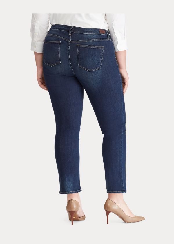 Ralph Lauren Premier Straight Curvy Jean Tmavě Blankyt Blankyt Světle Modré | VdlSbgFN