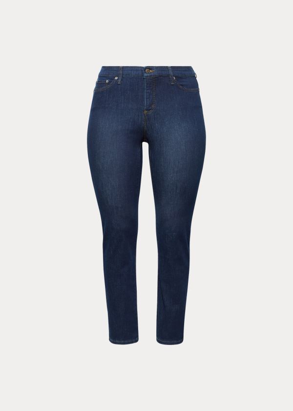 Ralph Lauren Premier Straight Curvy Jean Tmavě Blankyt Blankyt Světle Modré | VdlSbgFN