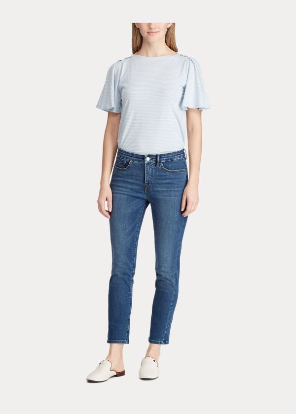 Ralph Lauren Premier Straight Curvy Jean Blankyt Blankyt Světle Modré | hrkVOACn