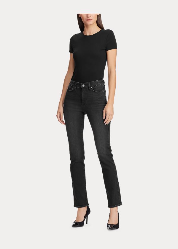 Ralph Lauren Premier Straight Curvy Jean Černé Blankyt Světle Modré | yDMo3gvd