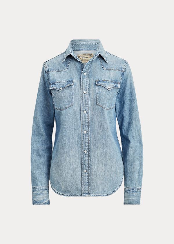 Ralph Lauren Premium Denim Western Shirt Indigo | Vhp3jeIn