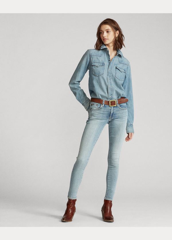Ralph Lauren Premium Denim Western Shirt Indigo | Vhp3jeIn