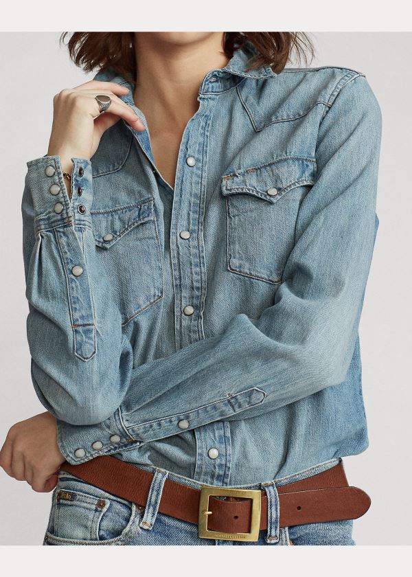 Ralph Lauren Premium Denim Western Shirt Indigo | Vhp3jeIn