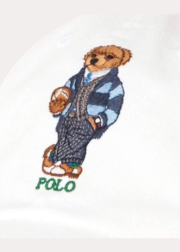Ralph Lauren Preppy Bear Chino Cap Bílé | YpzmVWBp