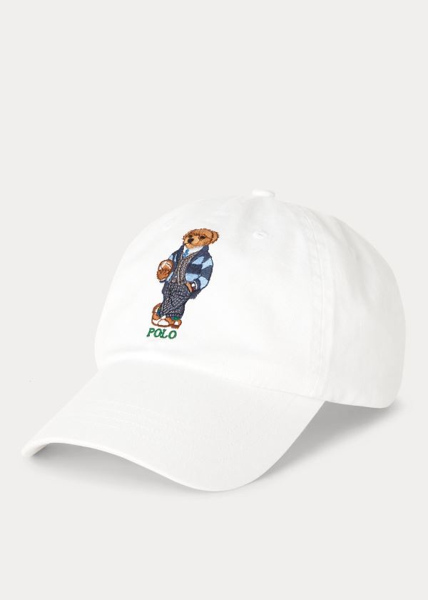 Ralph Lauren Preppy Bear Chino Cap Bílé | YpzmVWBp