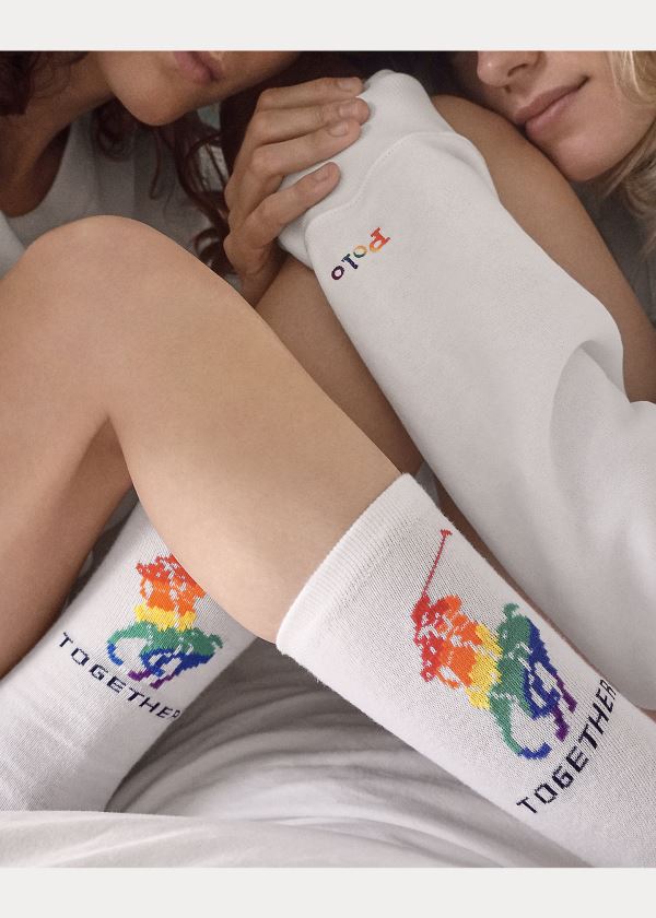 Ralph Lauren Pride Bavlněné-Blend Socks Bílé | sW5RoR2C