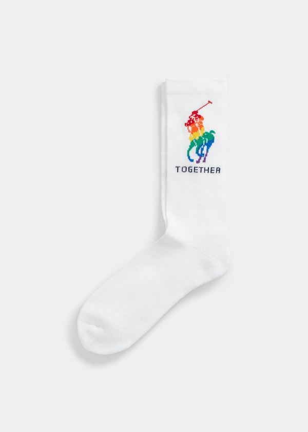 Ralph Lauren Pride Bavlněné-Blend Socks Bílé | sW5RoR2C