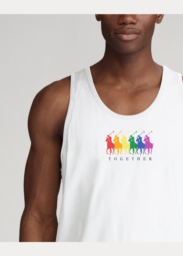 Ralph Lauren Pride Bavlněné Graphic Tank Top Bílé | 4Itquu7P