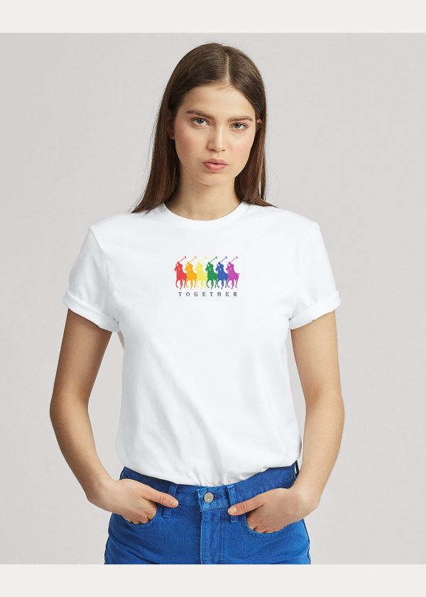 Ralph Lauren Pride Bavlněné Graphic Tee Bílé | 4NkxLDa4