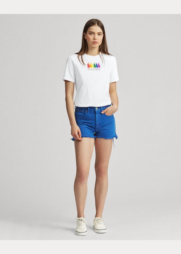 Ralph Lauren Pride Bavlněné Graphic Tee Bílé | 4NkxLDa4