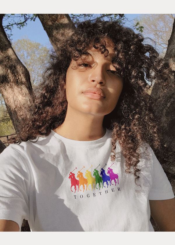 Ralph Lauren Pride Bavlněné Graphic Tee Bílé | 4NkxLDa4