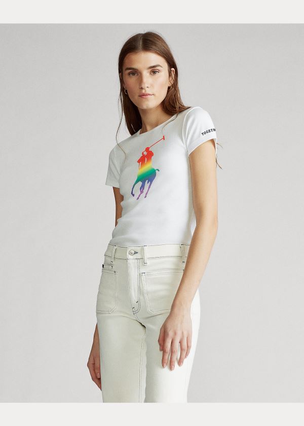 Ralph Lauren Pride Big Pony Bavlněné Tee Bílé | fuox8woX
