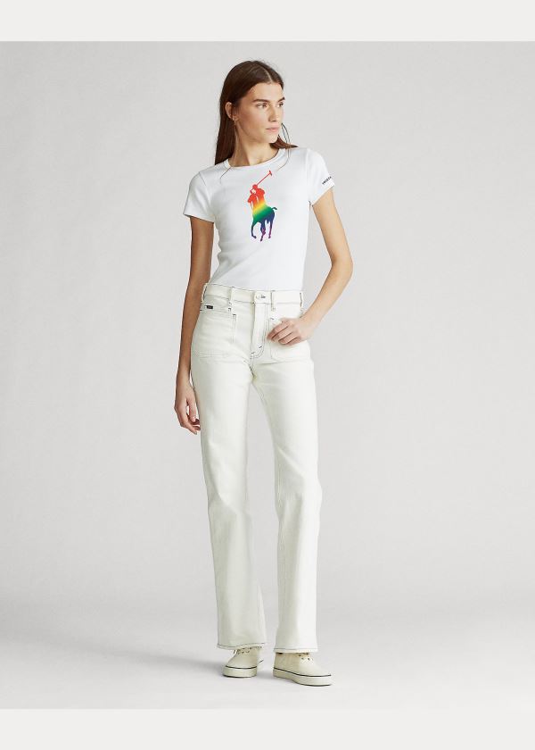 Ralph Lauren Pride Big Pony Bavlněné Tee Bílé | fuox8woX