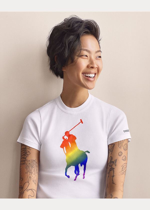 Ralph Lauren Pride Big Pony Bavlněné Tee Bílé | fuox8woX