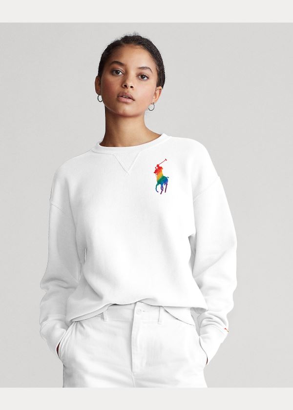 Ralph Lauren Pride Fleece Sweatshirt Bílé | ByqGiw0N