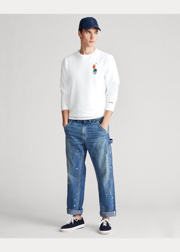 Ralph Lauren Pride Fleece Sweatshirt Bílé | ByqGiw0N