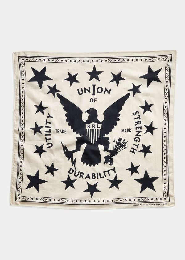 Ralph Lauren Print Bavlněné Bandanna Krém Černé | G4D1sEI5