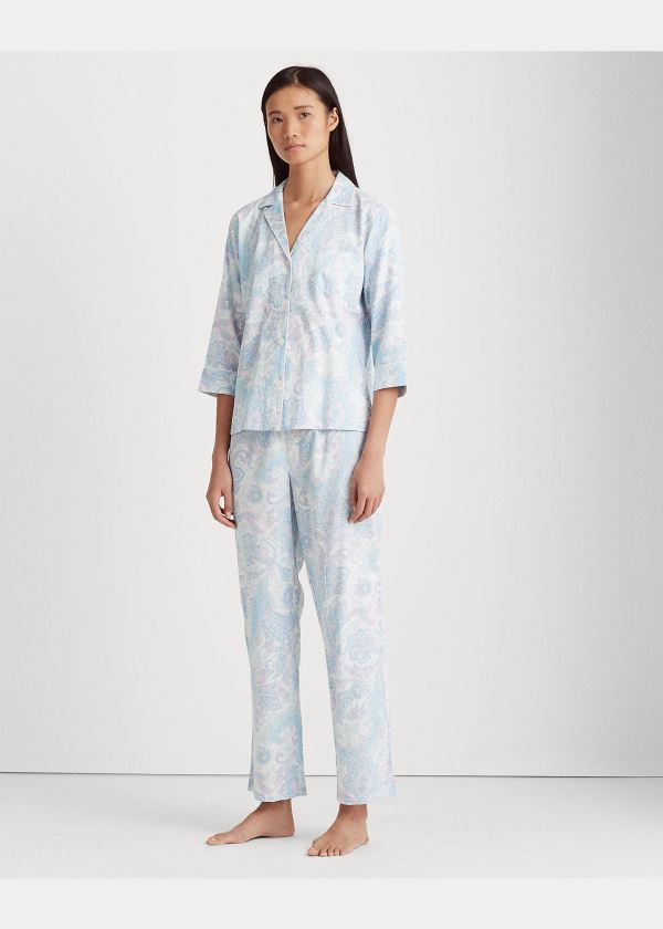 Ralph Lauren Print Bavlněné-Blend Sleep Set Blankyt | 2EKrOdGf