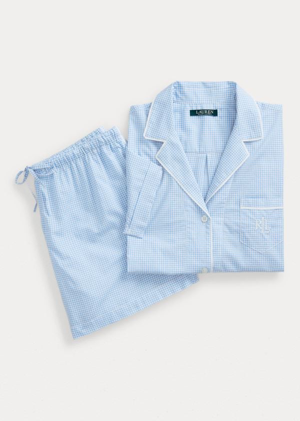 Ralph Lauren Print Bavlněné-Blend Sleep Set Blankyt | lBPSdF4D