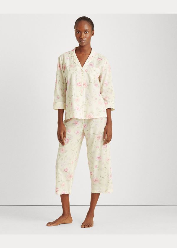 Ralph Lauren Print Bavlněné-Blend Sleep Set Béžový Viacfarebný | qKE5FIDv