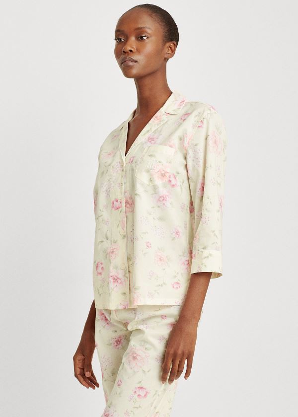 Ralph Lauren Print Bavlněné-Blend Sleep Set Béžový Viacfarebný | qKE5FIDv