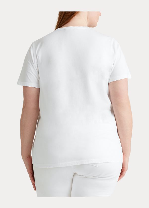Ralph Lauren Print Bavlněné-Blend Tee Bílé | PJx2HzfX
