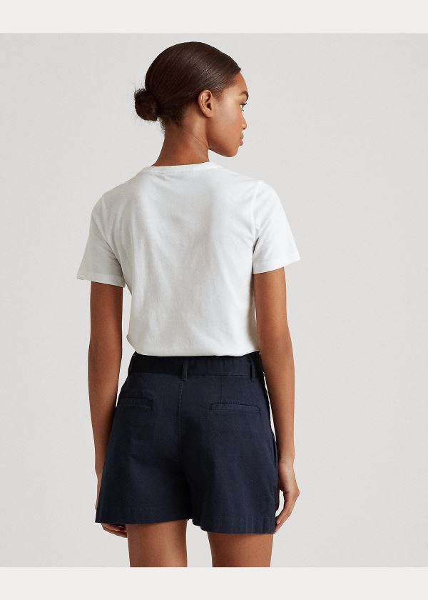 Ralph Lauren Print Bavlněné-Blend Tee Bílé | tkdq23Ve