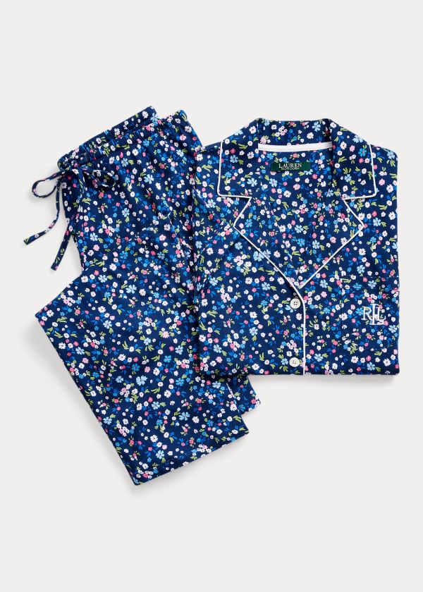 Ralph Lauren Print Bavlněné Capri Sleep Set Tmavě Blankyt Viacfarebný | HO5DAuge