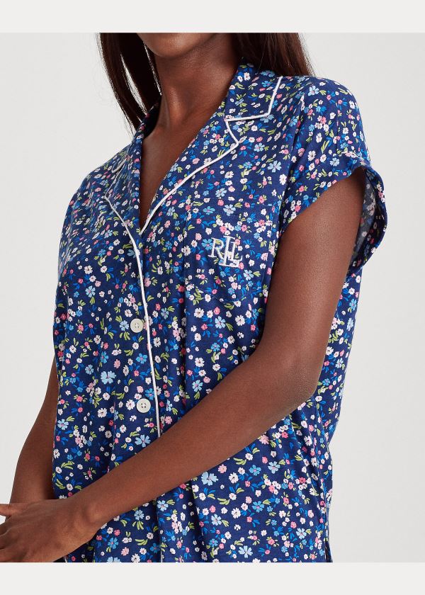 Ralph Lauren Print Bavlněné Capri Sleep Set Tmavě Blankyt Viacfarebný | HO5DAuge