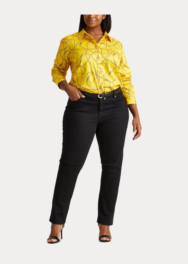 Ralph Lauren Print Bavlněné-Sateen Shirt Žluté Viacfarebný | K7dlMHAH