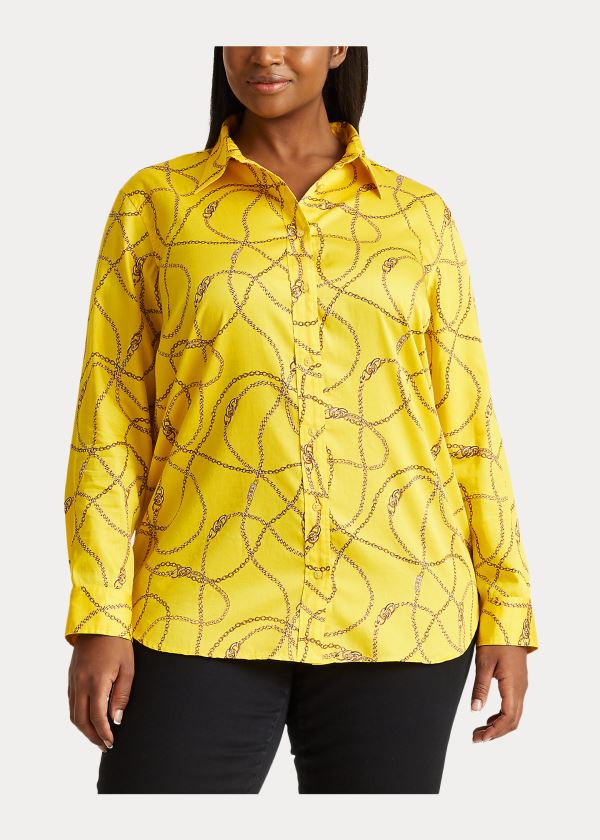 Ralph Lauren Print Bavlněné-Sateen Shirt Žluté Viacfarebný | K7dlMHAH