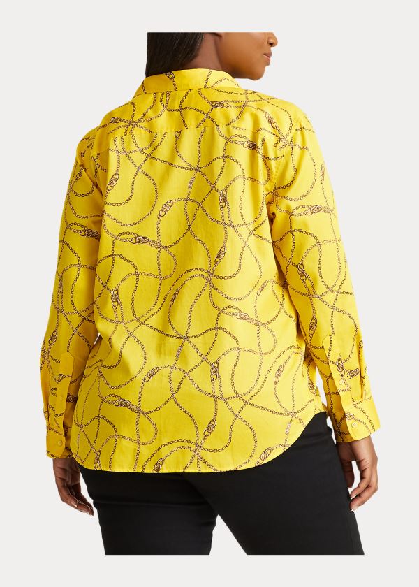 Ralph Lauren Print Bavlněné-Sateen Shirt Žluté Viacfarebný | K7dlMHAH