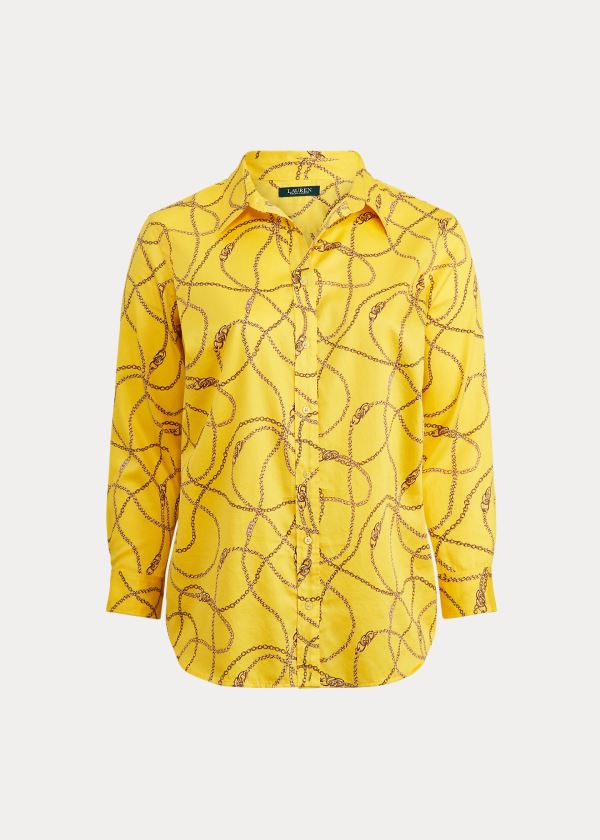 Ralph Lauren Print Bavlněné-Sateen Shirt Žluté Viacfarebný | K7dlMHAH
