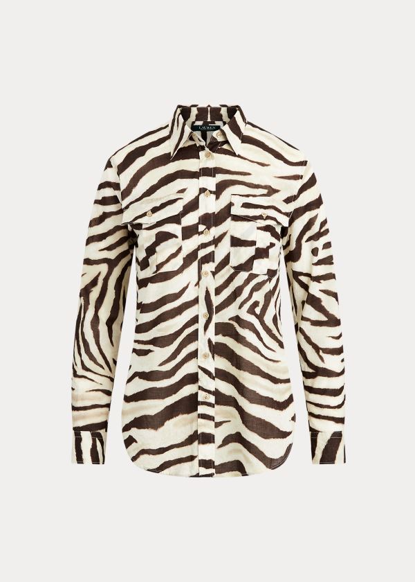 Ralph Lauren Print Bavlněné Shirt Tmavě Hnědé Viacfarebný | DqPM0Dgs