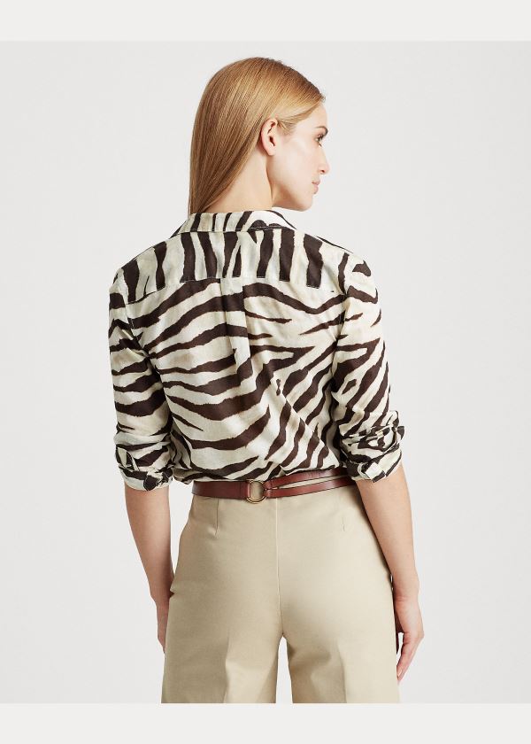 Ralph Lauren Print Bavlněné Shirt Tmavě Hnědé Viacfarebný | DqPM0Dgs