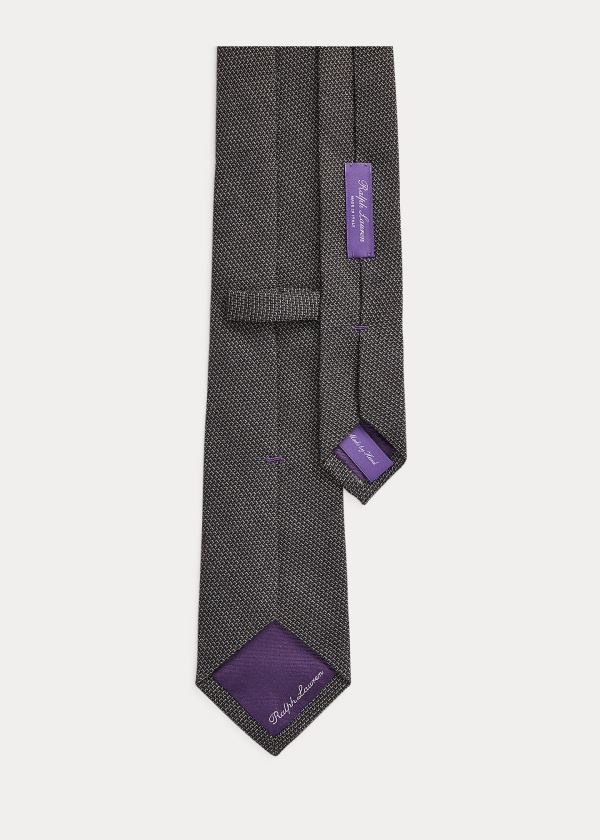 Ralph Lauren Print Cashmere-Silk Tie Tmavě Šedé | T8PKAj27