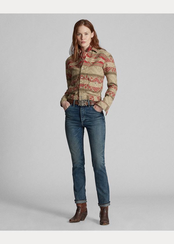 Ralph Lauren Print Overshirt Hnědé Červené | z5Q6fObX