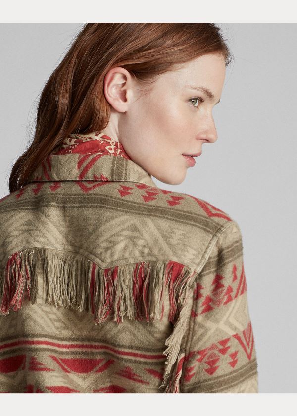 Ralph Lauren Print Overshirt Hnědé Červené | z5Q6fObX