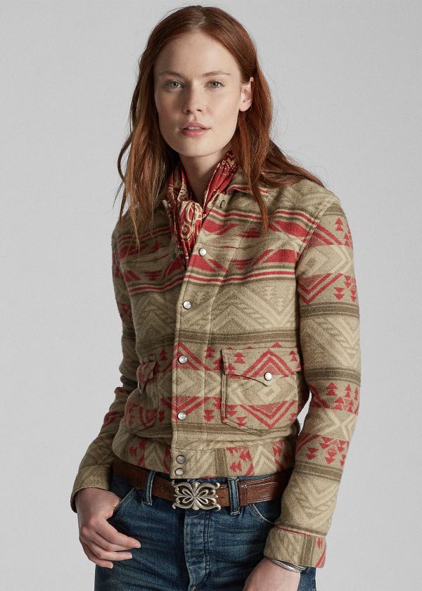 Ralph Lauren Print Overshirt Hnědé Červené | z5Q6fObX