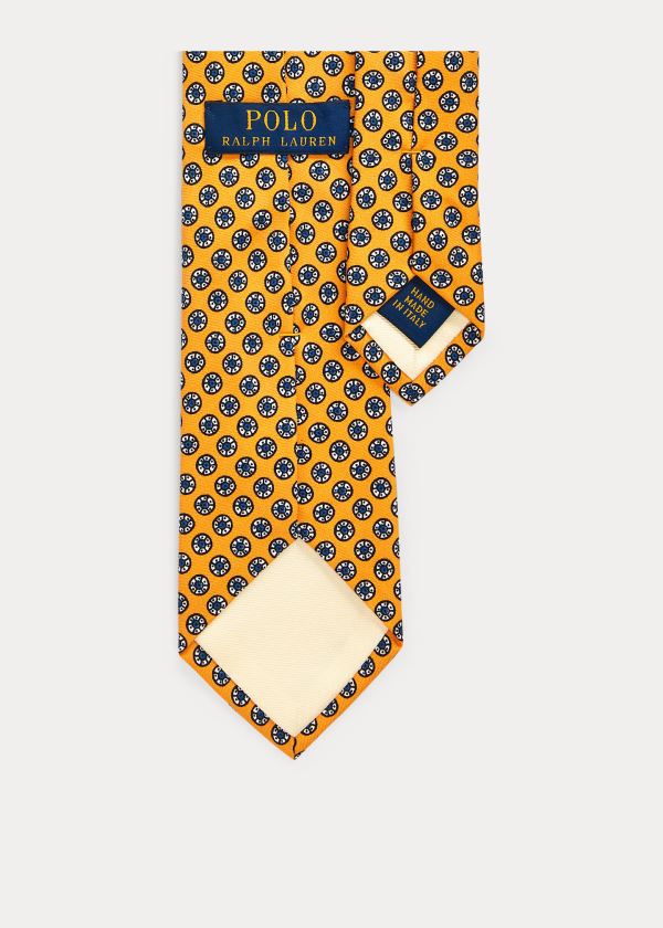 Ralph Lauren Print Silk Narrow Tie Žluté | PahvJei0