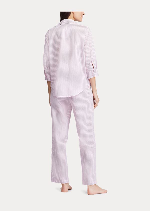 Ralph Lauren Print Sleep Set Růžové Tmavě Blankyt Proužek | yaBgJCI2