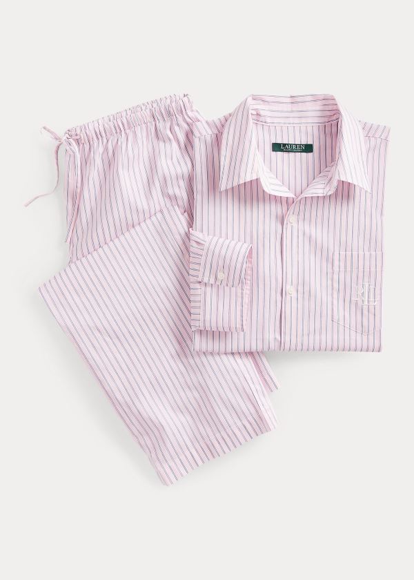 Ralph Lauren Print Sleep Set Růžové Tmavě Blankyt Proužek | yaBgJCI2