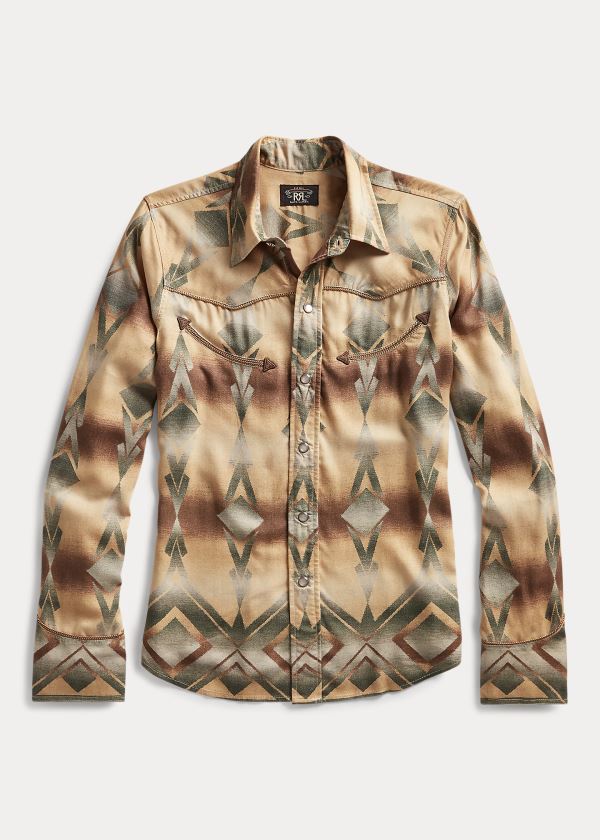 Ralph Lauren Print Western Shirt Hnědé Zelene | rKmLRx61