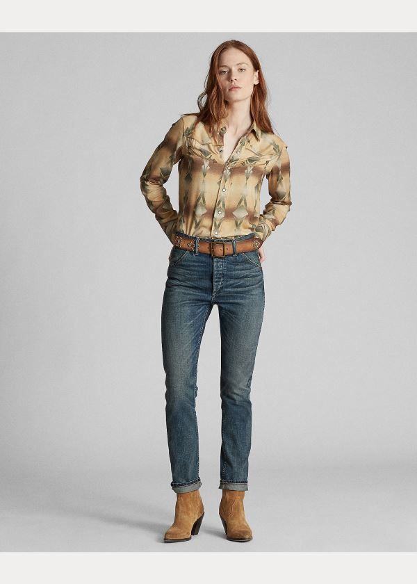Ralph Lauren Print Western Shirt Hnědé Zelene | rKmLRx61