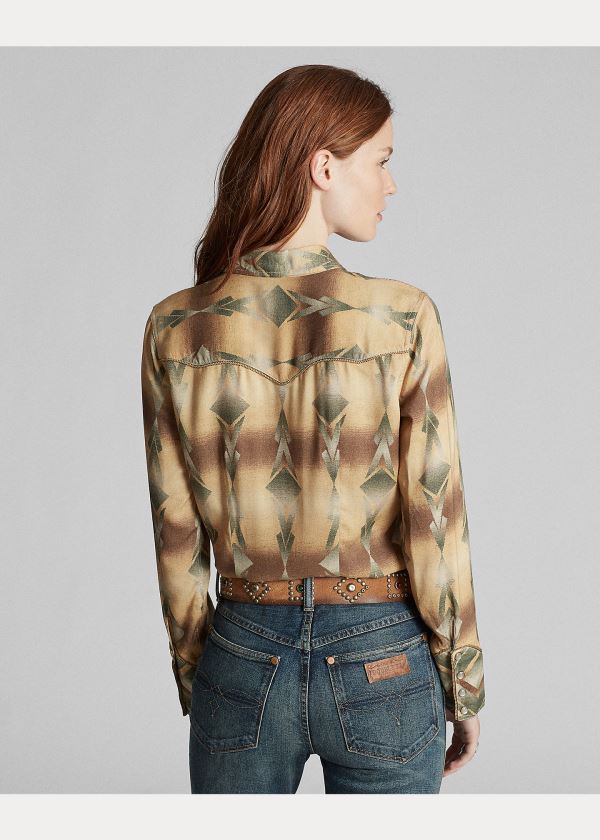 Ralph Lauren Print Western Shirt Hnědé Zelene | rKmLRx61