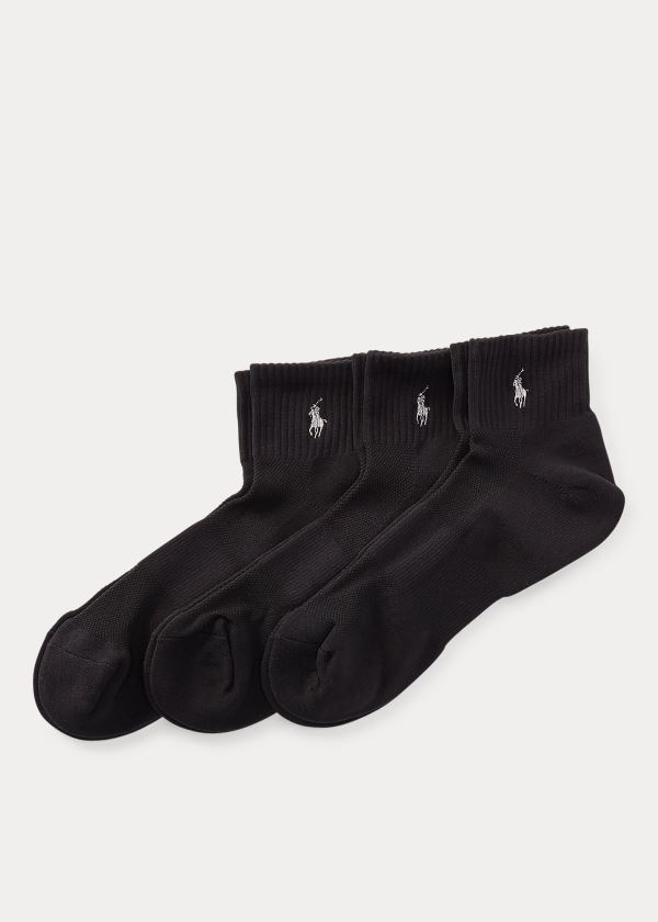 Ralph Lauren Quarter Sportovní Sock 3-Pack Černé | qHTGJwuK